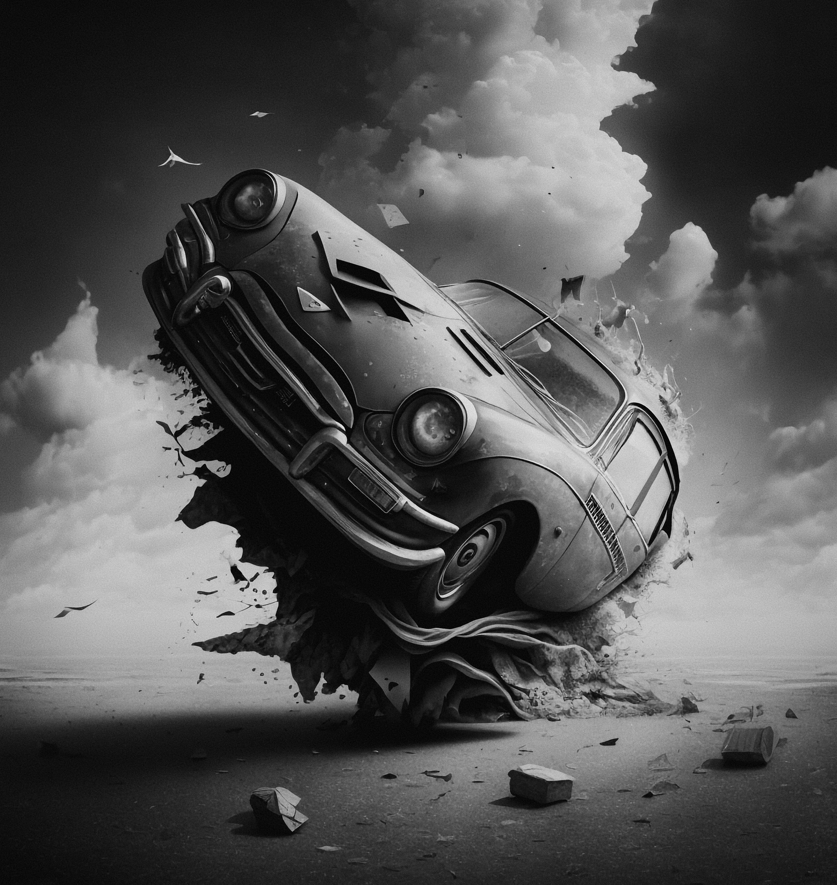Car Crash Art Etsy
