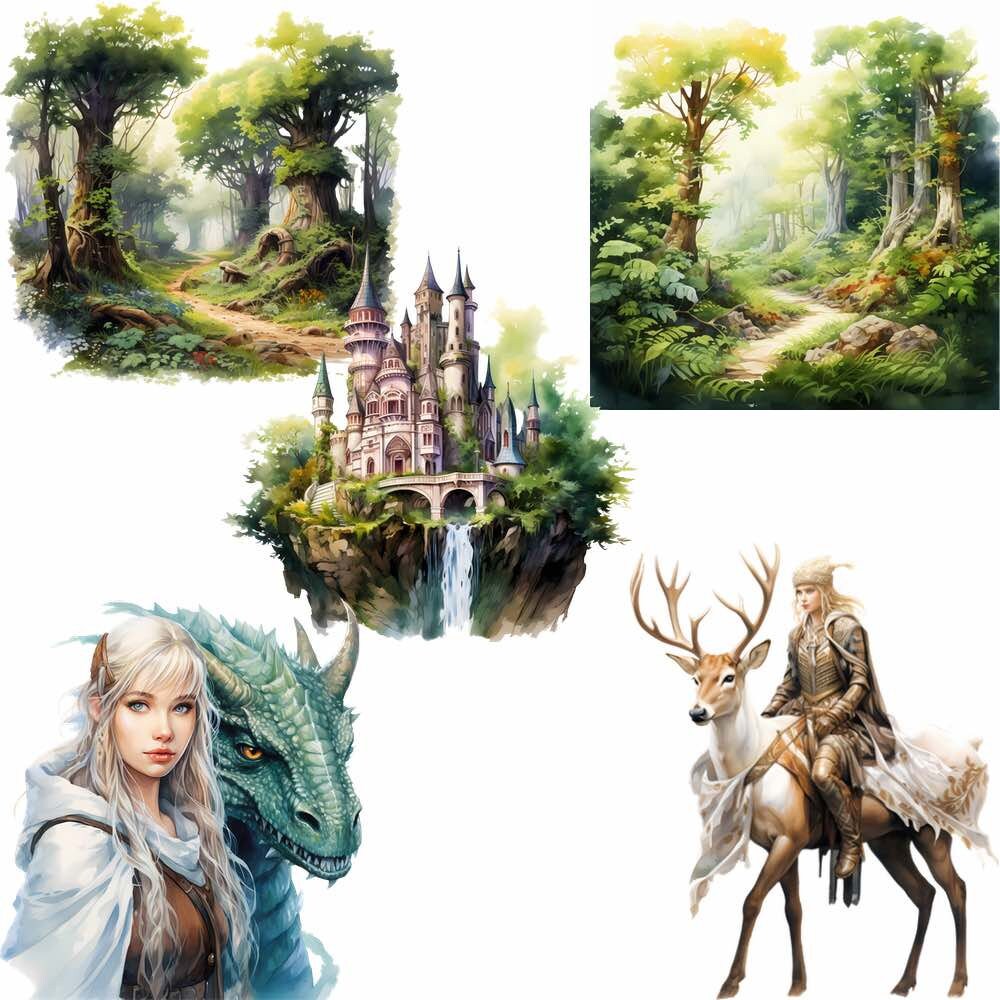 エルフのクリップアート 水彩画 キャラクター RPG エルフ おとぎ話