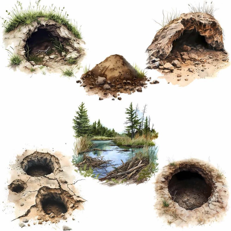 Animal Homes Clipart Student Digital Downloads Habitat School Project ...