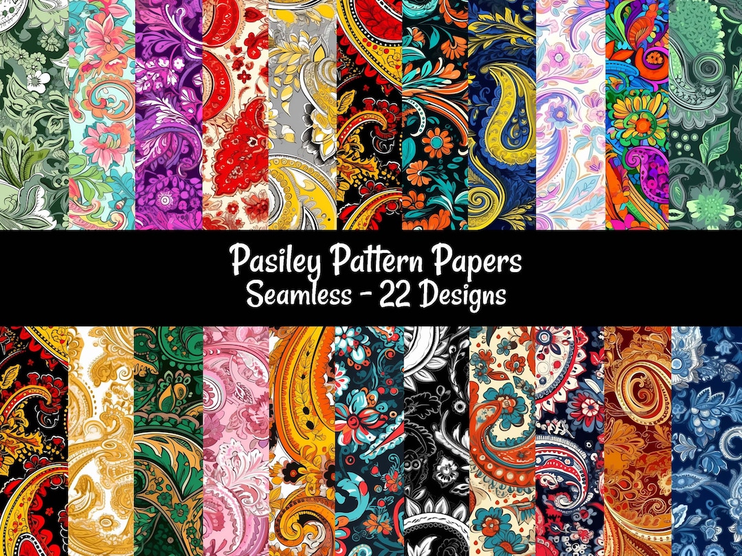 Paisley Colorful Seamless Digital Papers, 22 Floral Pattern Classic ...