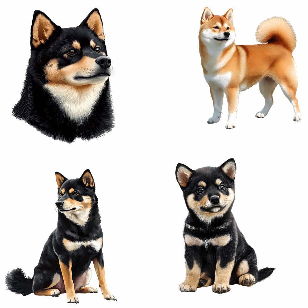 Shiba Inu Dog Watercolor Printable Digital Downloads Overlay High