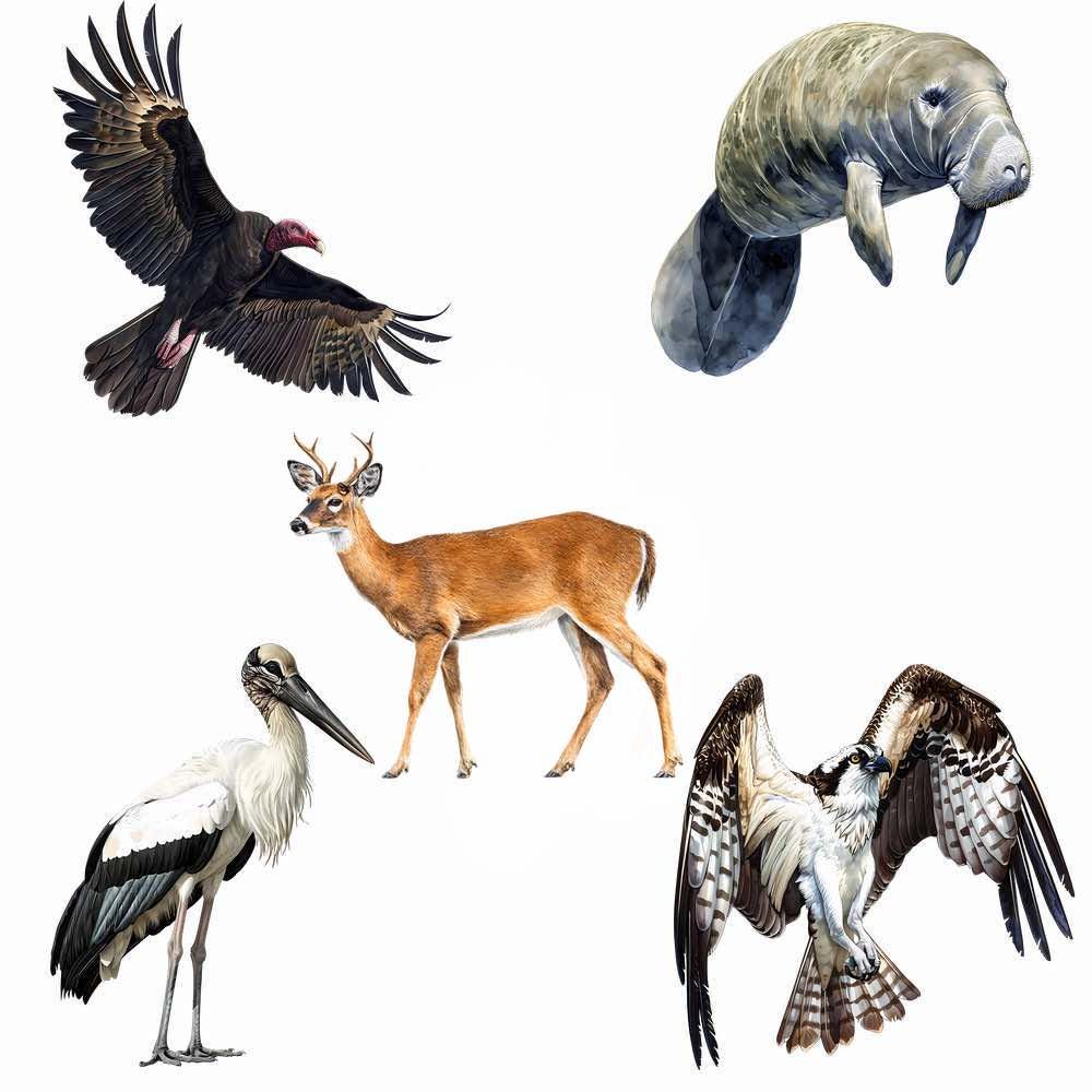 Animals Atbogs Wetlands Animal Clipart Swamp Bog Wildlife Watercolor Digital Downloads ...