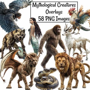 Mytologiska varelser Överlägg, 58 Folklore RPG Digitala Nedladdningar, Fantasy Grekisk Mytologi Övernaturlig Saga Legendariska Myter Legender