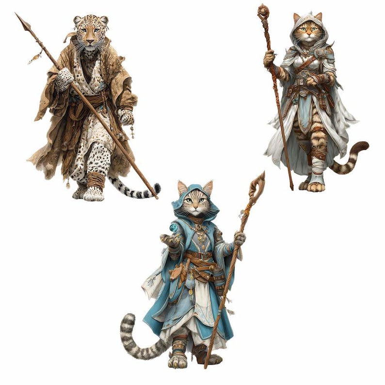 Fantasy Character Clipart RPG Gaming Art Fantasy Class Illustrations Game Master Player Townsfolk Watercolor Clipart Barbarian Paladin image 11