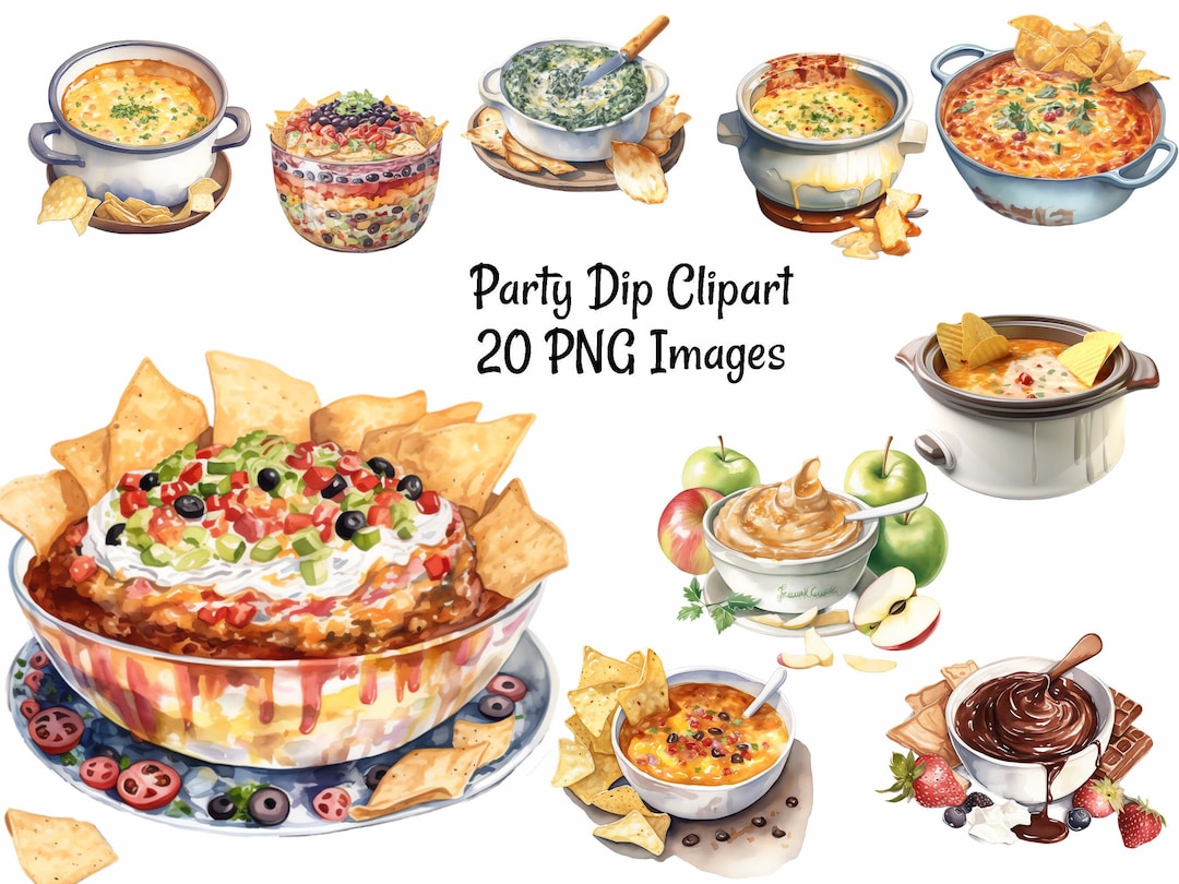 Party Dips Food Clipart Digital Downloads (Download Now) Etsy