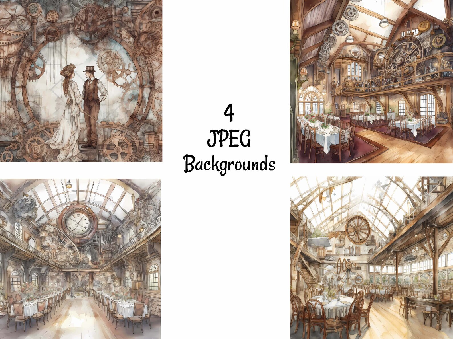 Steampunk Wedding Elements & Backgrounds Victorian Fantasy - Etsy