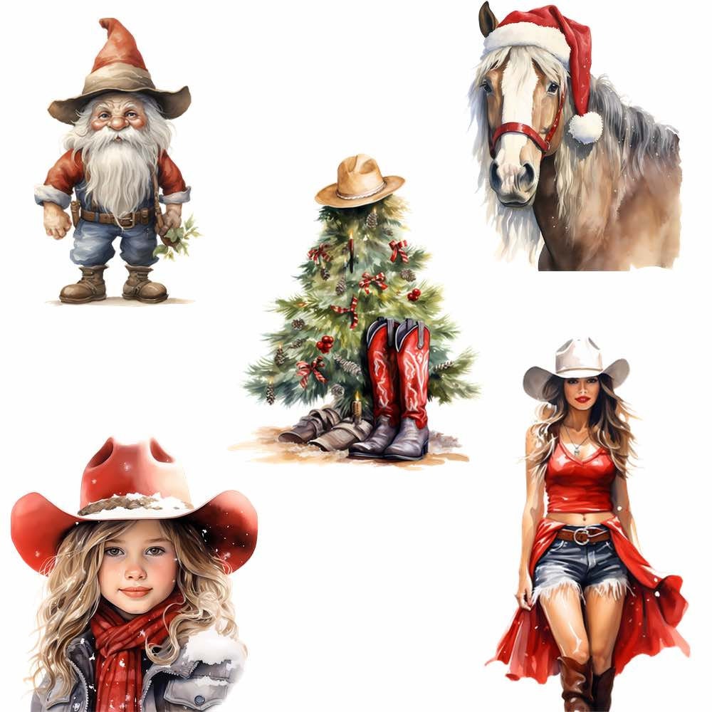 Western Christmas Watercolor Mega Bundle Clipart Digital - Etsy