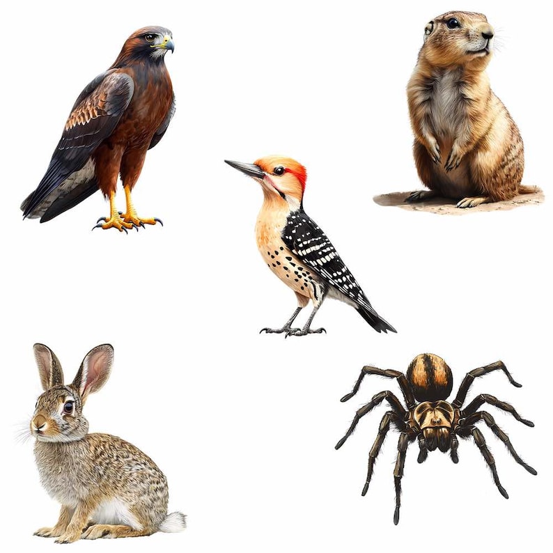 Desert Animals Clipart North American Wildlife Digital , Watercolor Arizona California Mexico Sonoran Chihuahuan Mojave Great Basin image 4