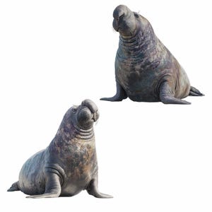 Foca y morsa Clipart Acuarela digital Descargas Vida silvestre, Antártida Animal Ártico Puerto Piel León marino Leopardo Foca cangrejera imagen 9