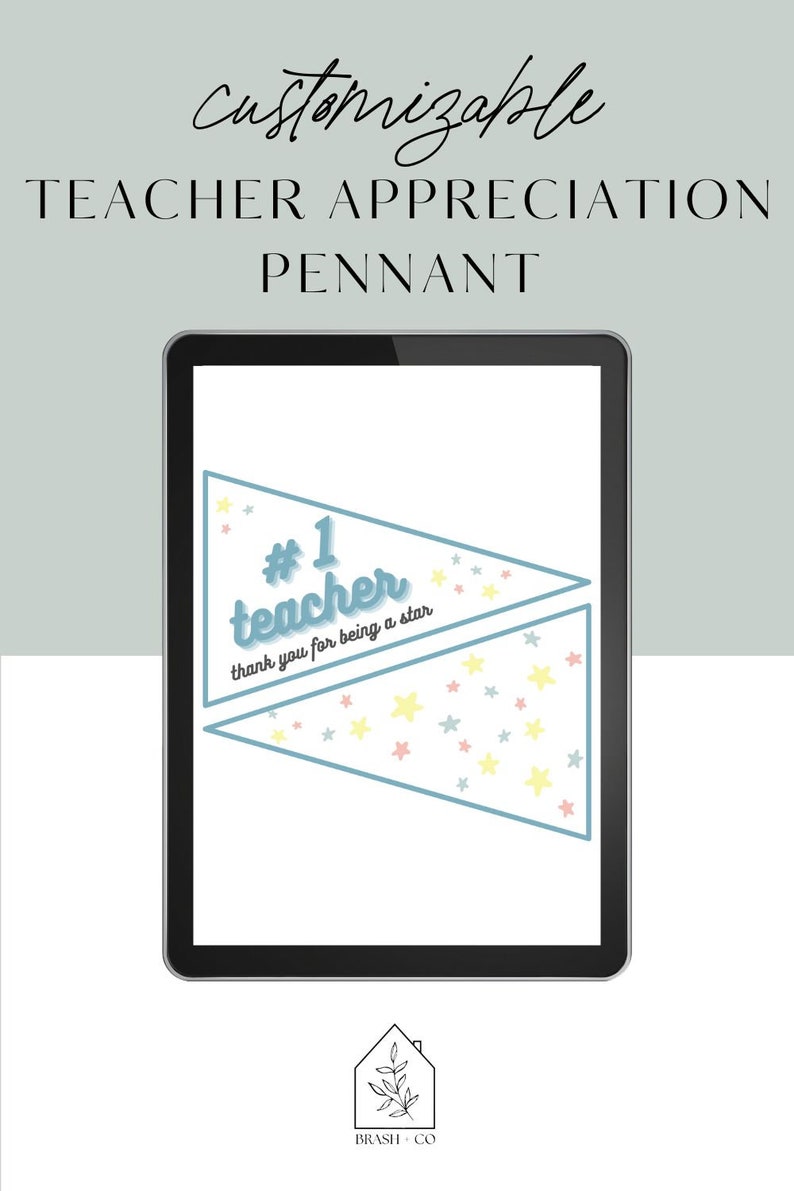 Customizable Teacher Pennant for Teacher Appreciation | Canva Template ...
