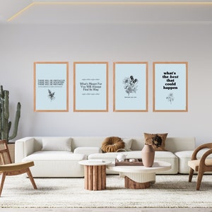 Set of 4 Positive Affirmation Wall Art Printables I Minimalist Wall Decor I  Digital Downloads I Brash Print Co