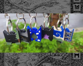 Warrior Cats Clan Keychain // 6 Keychain Set // Thunderclan, Riverclan, Windclan, Shadowclan, Skyclan, and Starclan