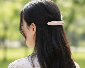 エレガントなフランス製アセテートヘアクリップバレッタ、シックな毎日