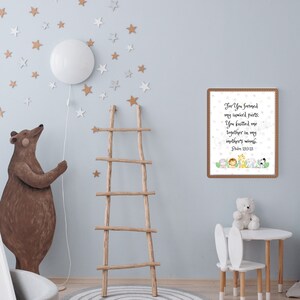 Nursery Wall Decor Psalm 139:13 Christian Artwork Digital 8x10