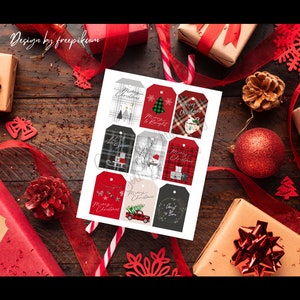 Christmas Plaid Country Farm Gift Tags Presents