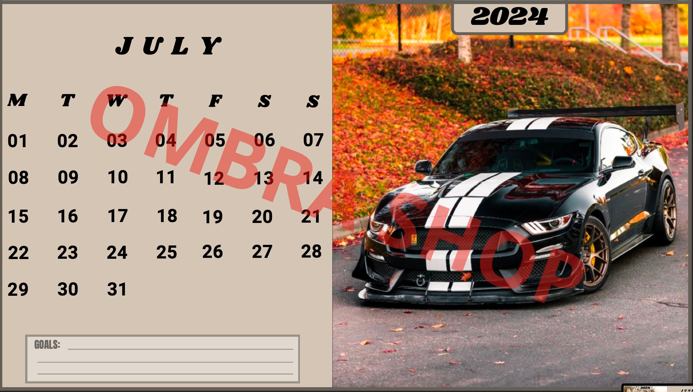 2024 Wall Calendar MUSCLE CAR Wall Calendar American Vehicle best