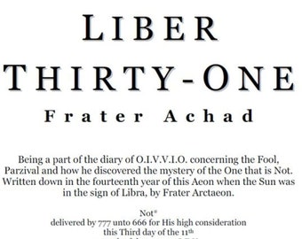 Liber Thirty One - Frater Achad