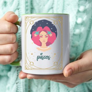 Pisces Sign Zodiac Mug Mug, Colorful Pisces Astrology Mug, Pisces Horoscope Mug, Pisces Birthday Gift, Zodiac Birthday Gift, Coffee Mug 11oz
