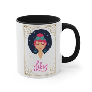 Libra Sign Zodiac Mug, Colorful Libra Sign Horoscope Mug, Libra Astrology Sign Mug, Libra Birthday Gift, Accent Coffee Mug, 11oz