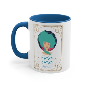 Zodiac Sign Aquarius Coffee Mug, Aquarius Astrology Mug, Colorful Aquarius Horoscope Mug, Aquarius Birthday Gift Mug 11oz