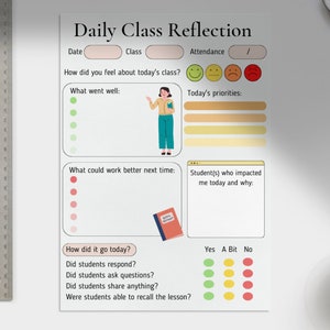 Daily Class Reflection for Teachers - Etsy