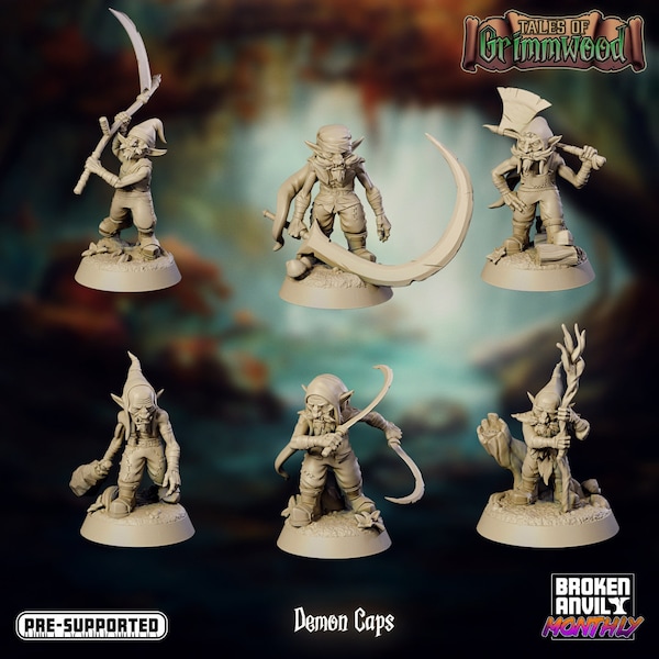 Fey Redcaps D&D 28mm | 32mm miniature | Dungeons and Dragons | Pathfinder | Tabletop Roleplaying Games | RPG