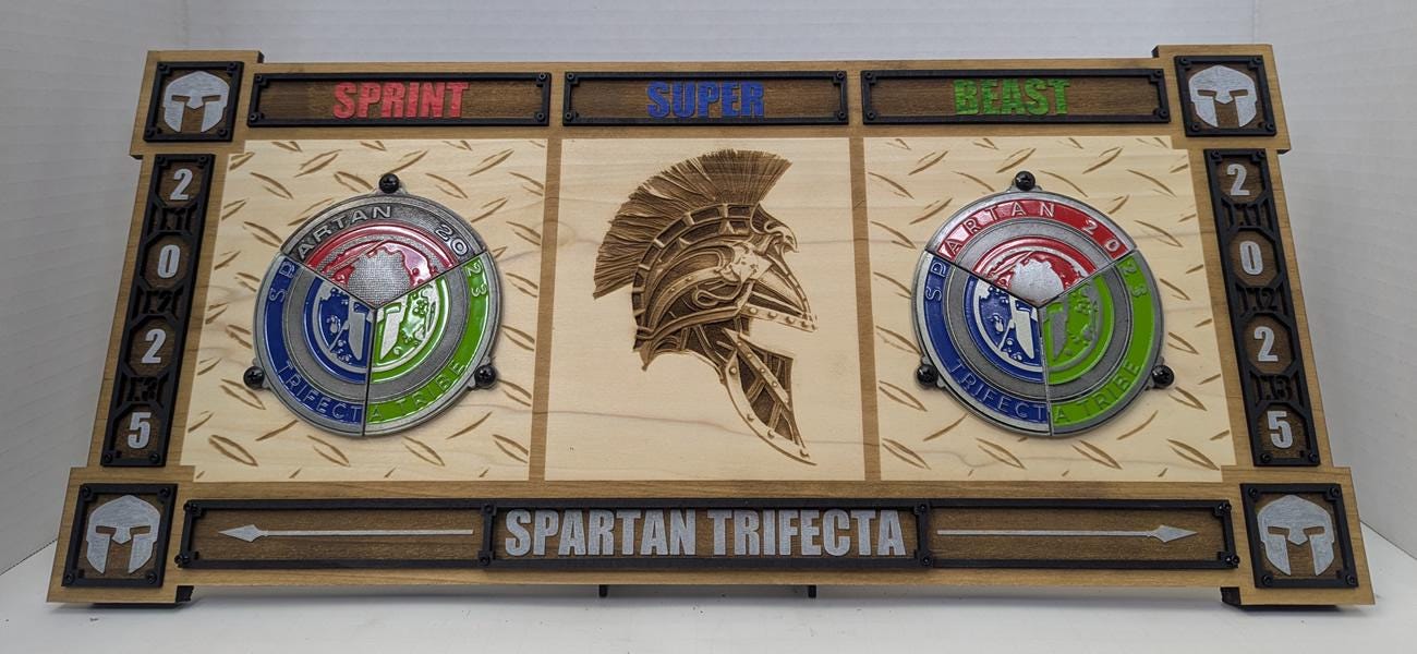 Spartan trifecta medal display - Etsy 日本