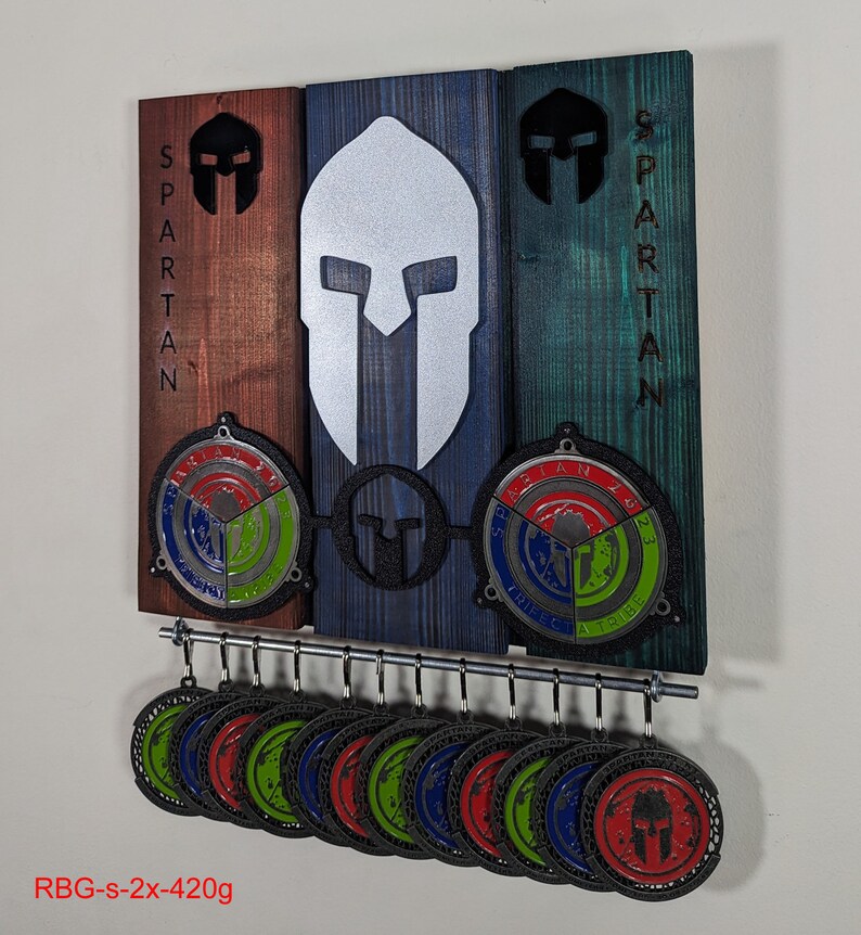 Spartan X2 Two Trifecta Medal Rack / Display V2.0 Rbg-s-2x-420g - Etsy