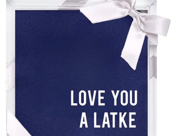 Love You a Latke Tray Set: Hanukkah Napkins with Festive Ribbon