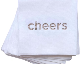 Cocktail Napkins: Cheers Design - Soft, Cloth-Like Paper