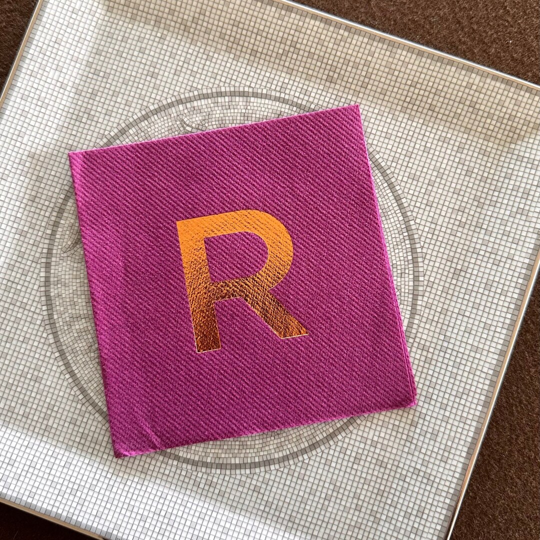 Personalized Disposable Cocktail Napkins With Initial Etsy