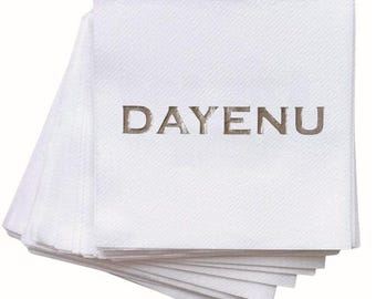 Dayenu Passover Cocktail Napkins, Cloth-Like Texture (Set of 24)