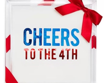 Cheers to the 4th Hostess Set: Acrylic Tray with Festive Napkins