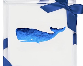 Blue Whale Acrylic Cocktail Napkin Hostess Set