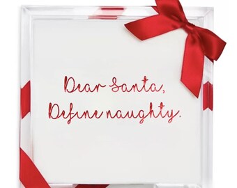 Cocktail Tray: Dear Santa Holiday Hostess Gift (24 Napkins Included)