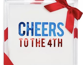 Cheers to the 4th Acrylic Cocktail Napkin Hostess Set