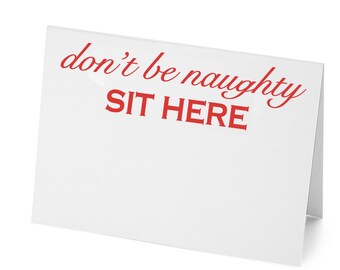 Holiday Place Cards: Metallic Foil Print - Cheeky Sit Here Design