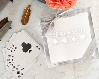 Canasta Game Cocktail Napkins - Cloth-Like Feel, Hostess Gift