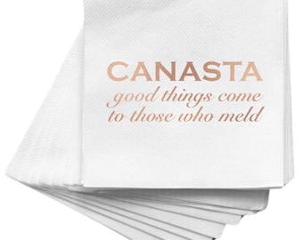 Canasta Cocktail Napkins: Cloth-Like Feel, Set of 24