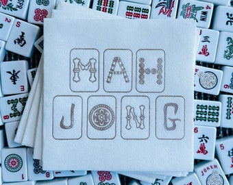 Party Napkins: Mah Jong Design - Disposable Cottony Feel