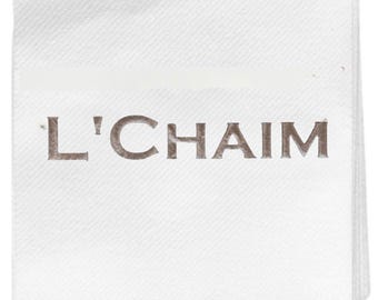 L'Chaim Cocktail Napkins: Cottony Feel, 24 Count