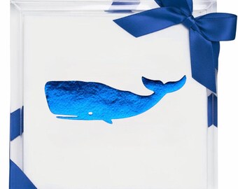Hostess Set: Whale Napkins and Acrylic Tray - Reusable Party Serving