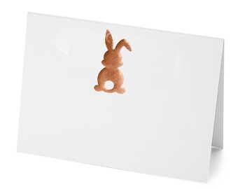 Easter Bunny Place Cards, Metallic Foil on White (Set of 14)