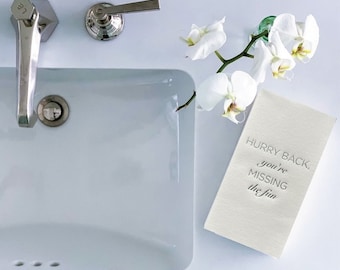 Guest Towels: White and Silver Disposable Paper (Set of 20)