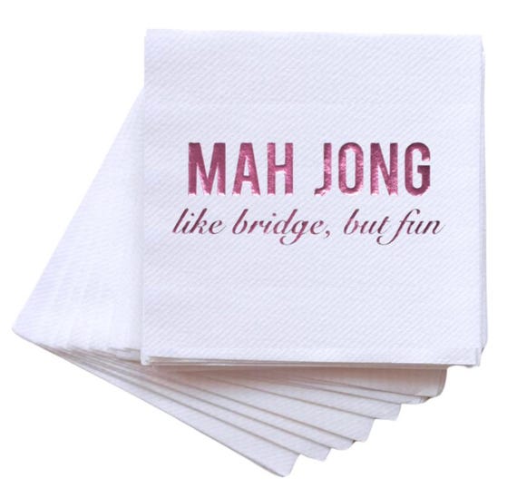 Cocktail Napkins:  Mah Jong Design - Heavyweight Paper