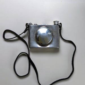 Vintage Camera Flask with Leather Strap