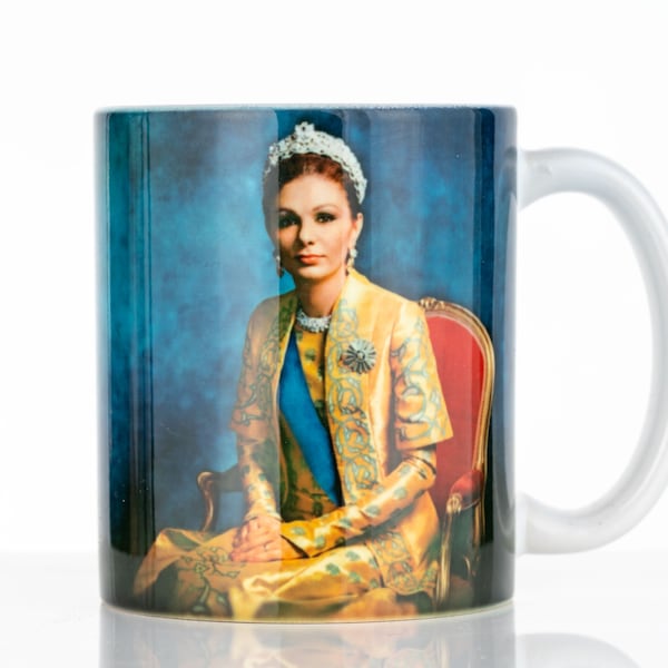 Empress Farah Pahlavi, 11 oz Mug. A beautiful collectable Mug. A gift on any occasion to your loved ones. Made in Canada.