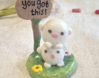 Encouraging Warawara | Desk Friend | Handmade polymer clay desk friend | desk decor | cute gift idea