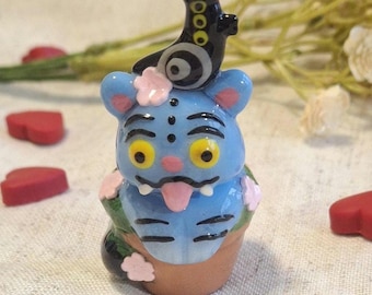 Derpy Tiger et Sussie| Ami de bureau | Ami de bureau fait main en pâte polymère | décoration de bureau | jolie idée cadeau