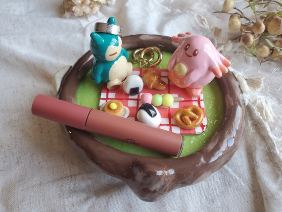 Snorlax and Chansey at the Picnic Trinket Tray | Handmade Trinket